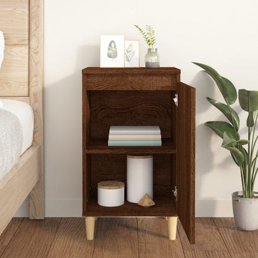 NNEVL Bedside Cabinet Brown Oak 40x35x70 cm Engineered Wood