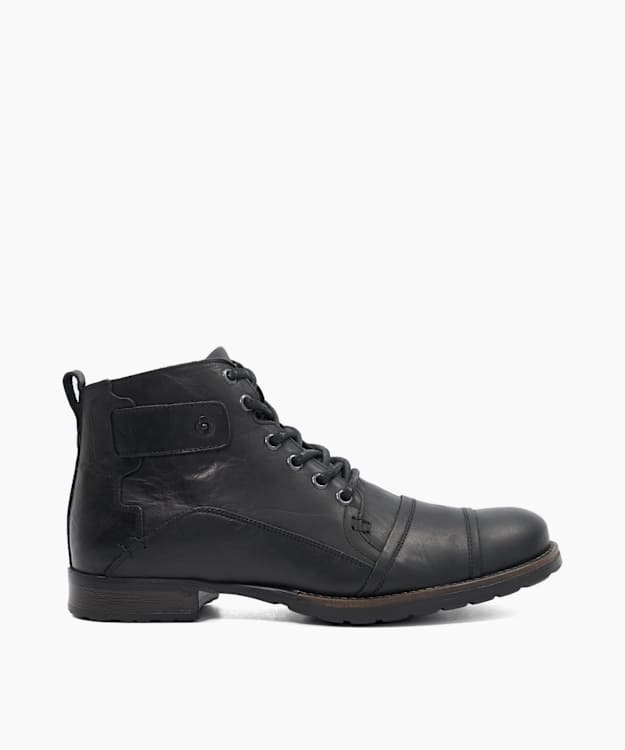 Simon Black - Wide Fit Leather Seam Detail Ankle Boots