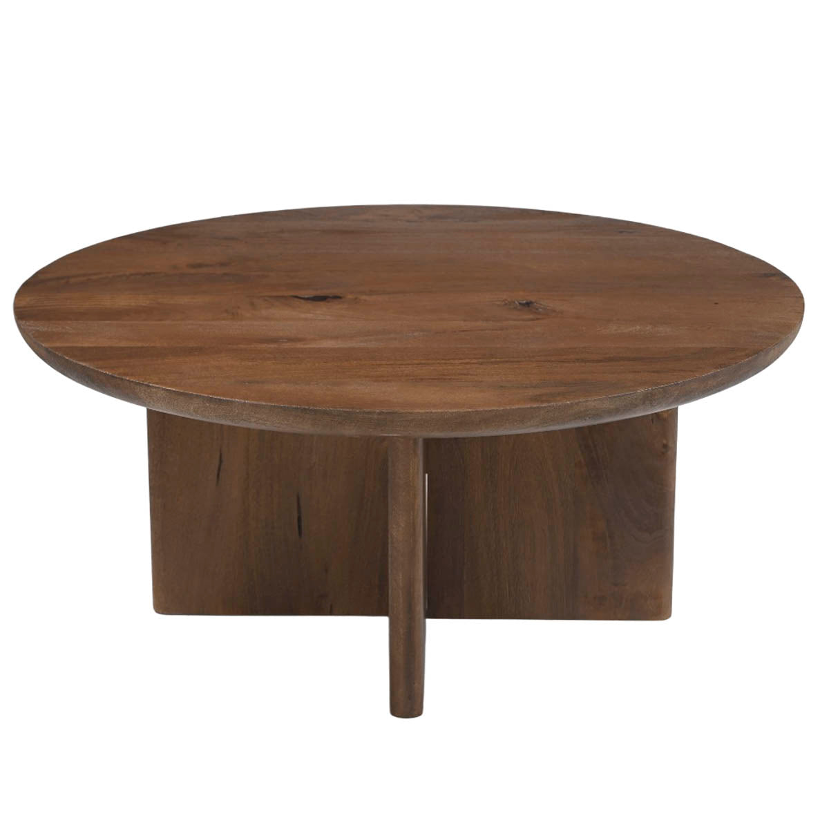DÉJA Living Salontafel Helsinki - Rond Donkerbruin Hout - 80x80x35cm