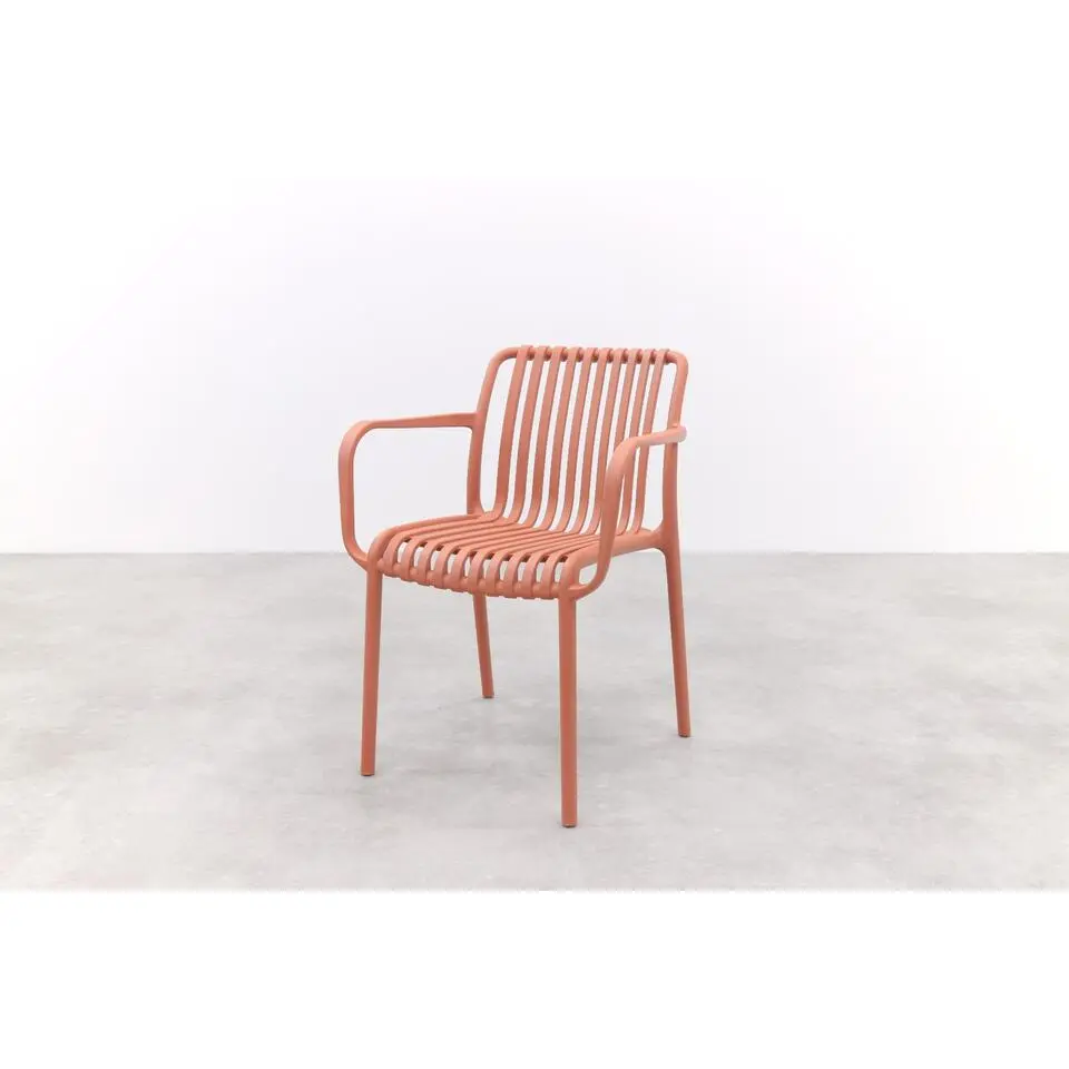 Stripe stapelbare tuinstoel - Terracotta
