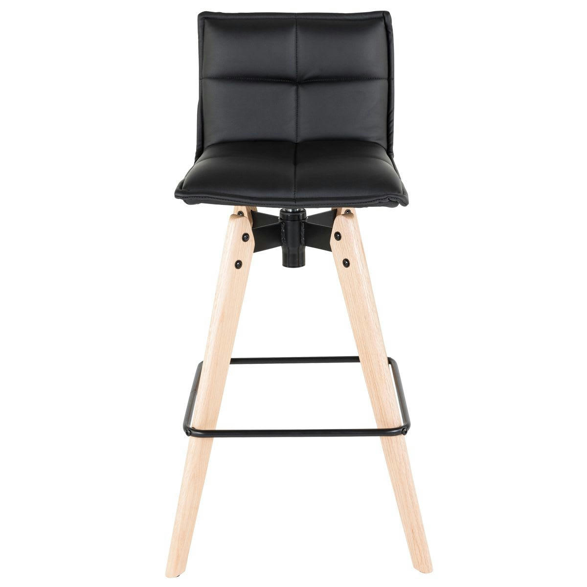 MAE - Chaise de bar noire toile imitation cuir