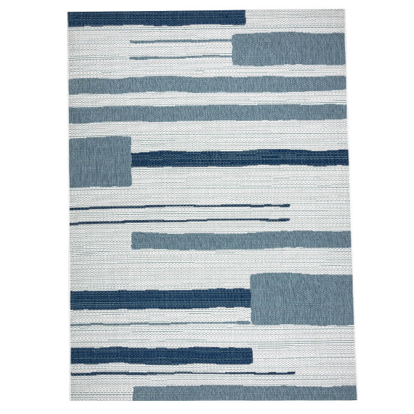 Dywan Sznurkowy SIZAL COLOR 19676369 Linie beż / niebieski 80x150 cm