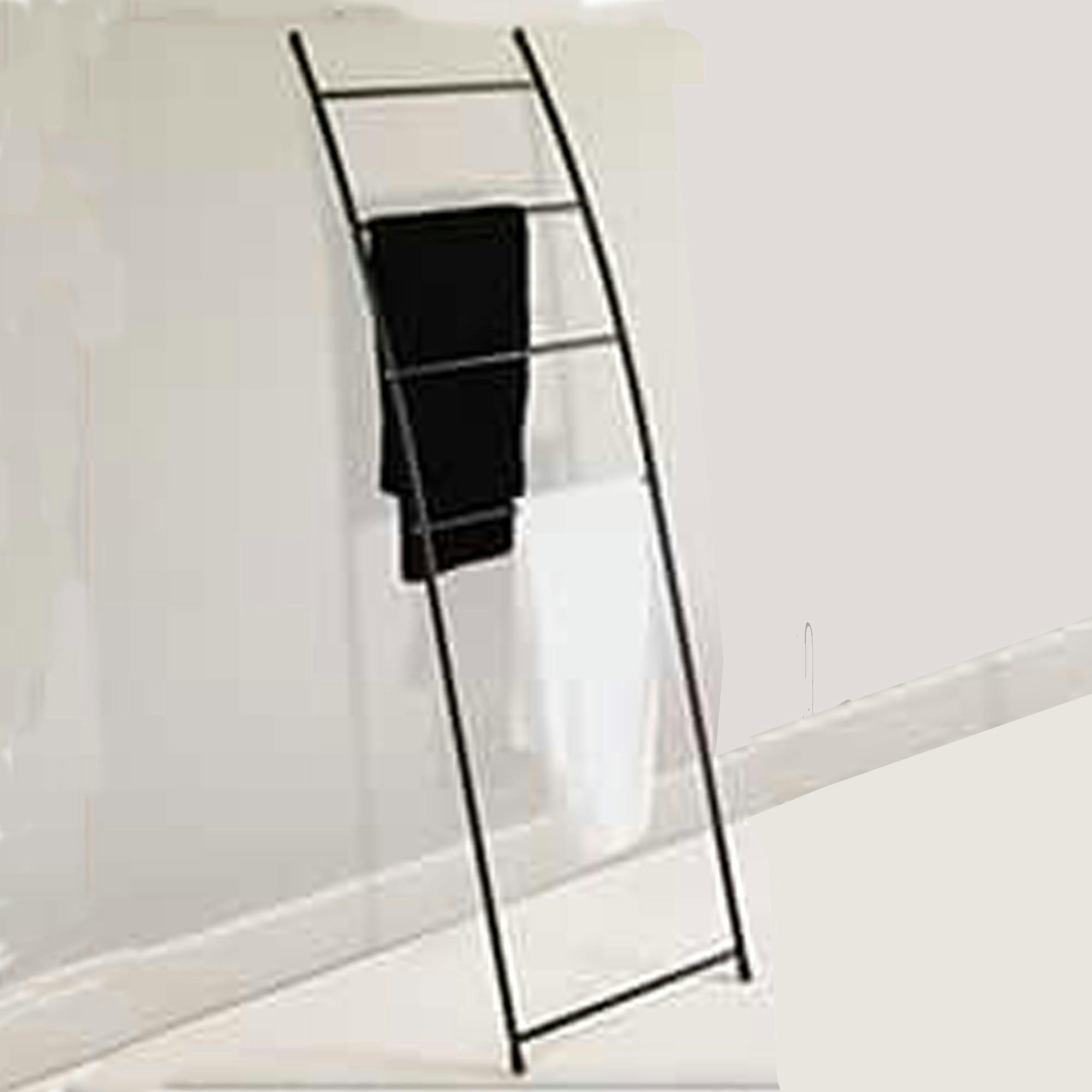 - Porte serviettes échelle métal noir 44x10.5x150cm