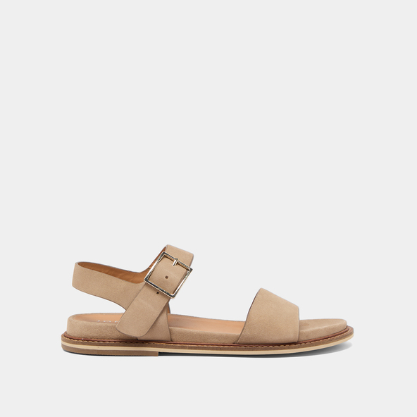 Sandales à brides et bouts ouvertsen velours beige | ACCO