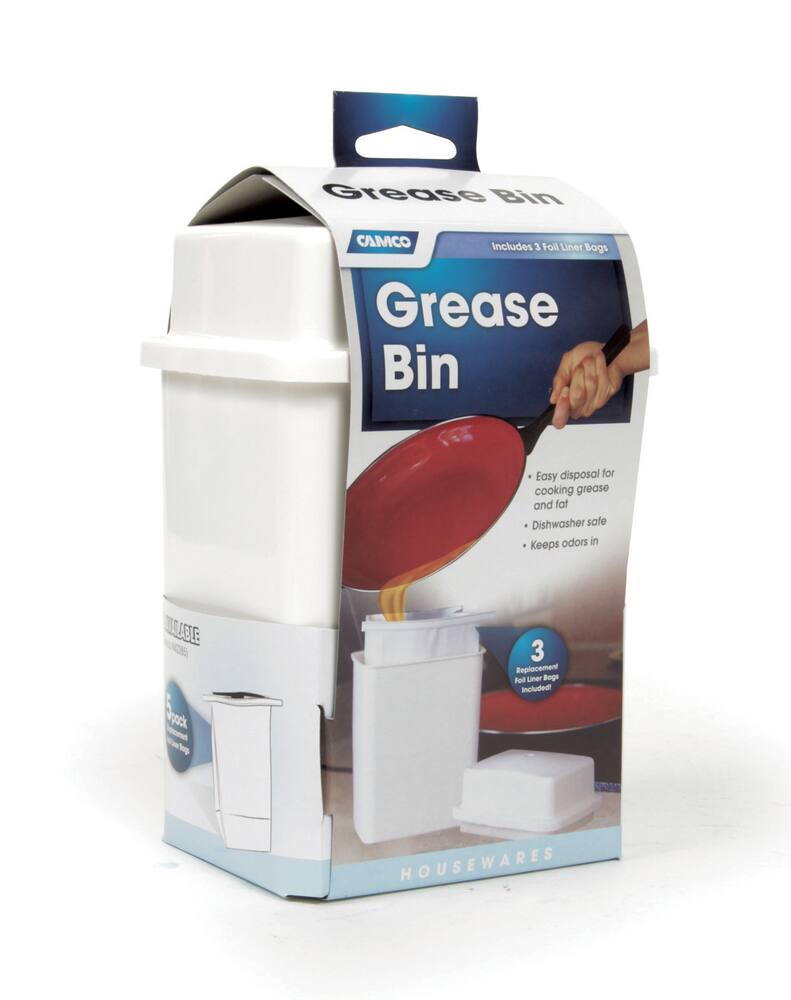 CAMCO 42282 Kitchen RV Grease Bin with Foil Liner Bags