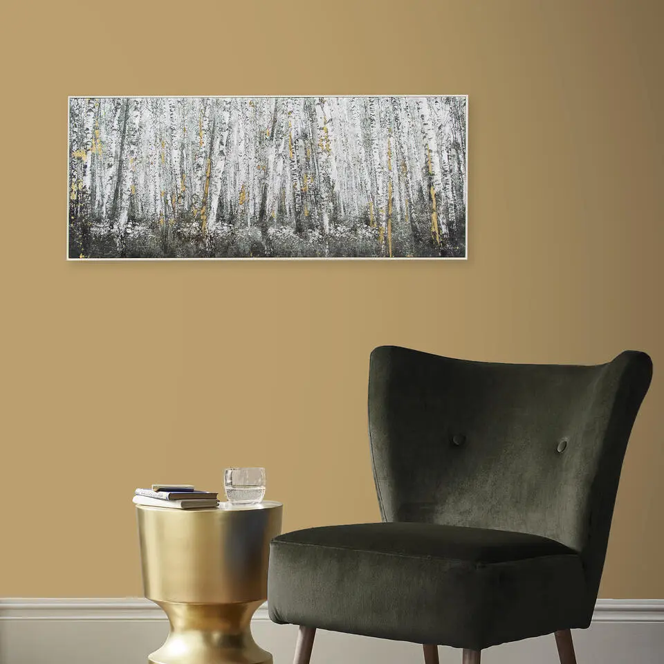 Art for the Home Canvas Geschilderde Details Berkenbos 40x100cm