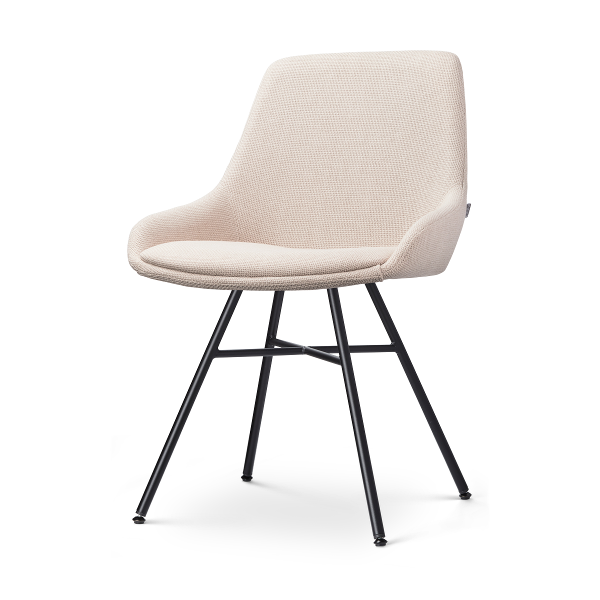 Nolon Noa-Isa Eetkamerstoel Beige - Stof - Zwart Onderstel