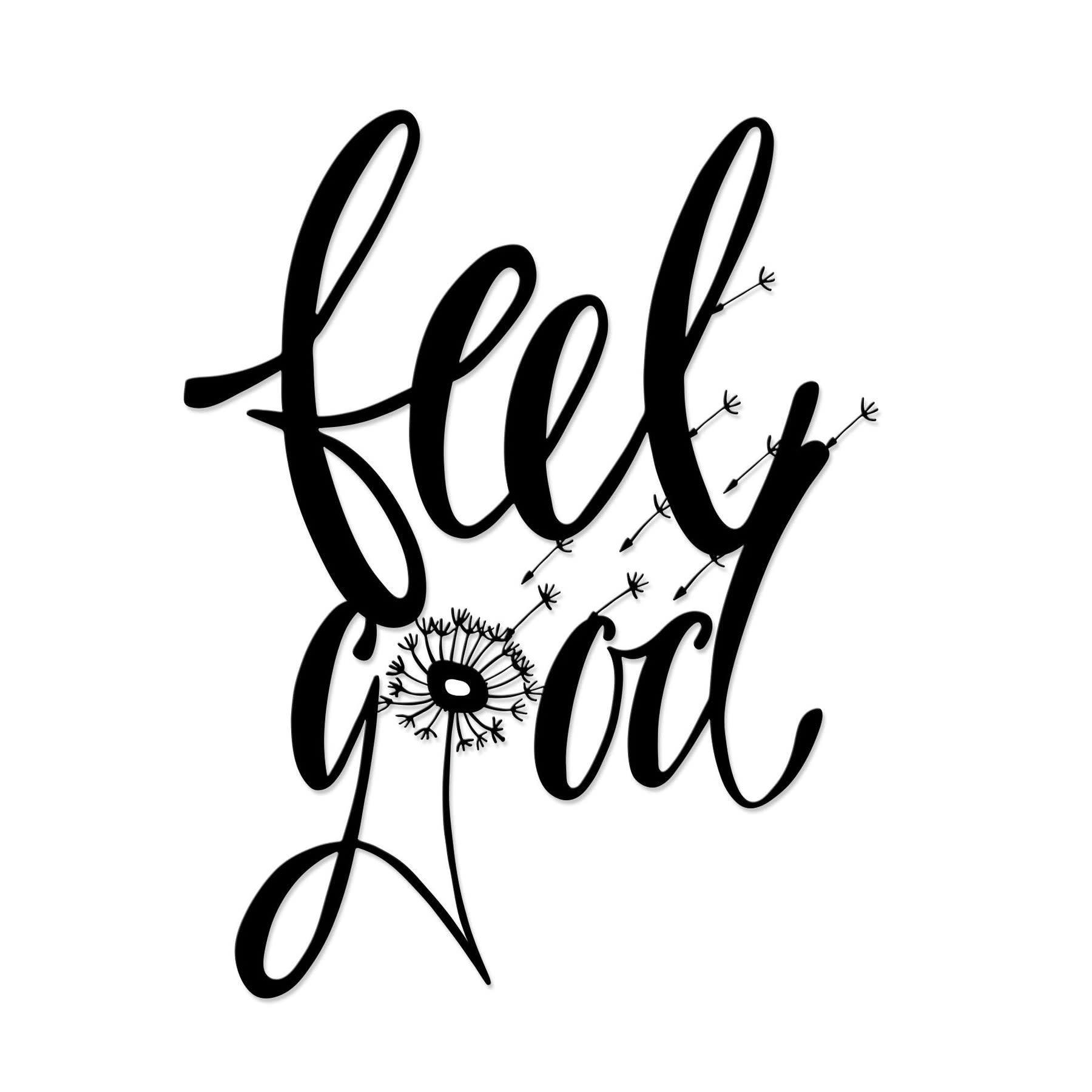 - Déco murale feel good en métal noir 51x58 cm