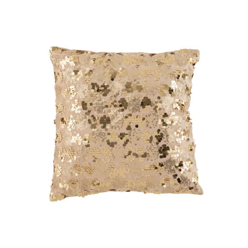SEQUINS - Coussin velours champagne/beige 45x45cm