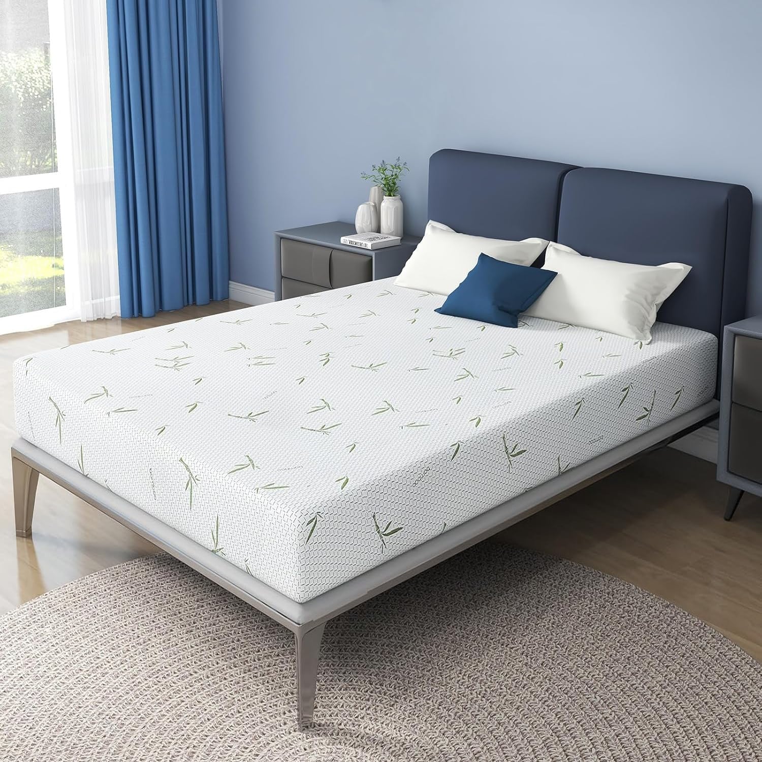 10 inch Gel Memory Foam Mattress in a Box, Medium Pressure Relieving Motion Isolating