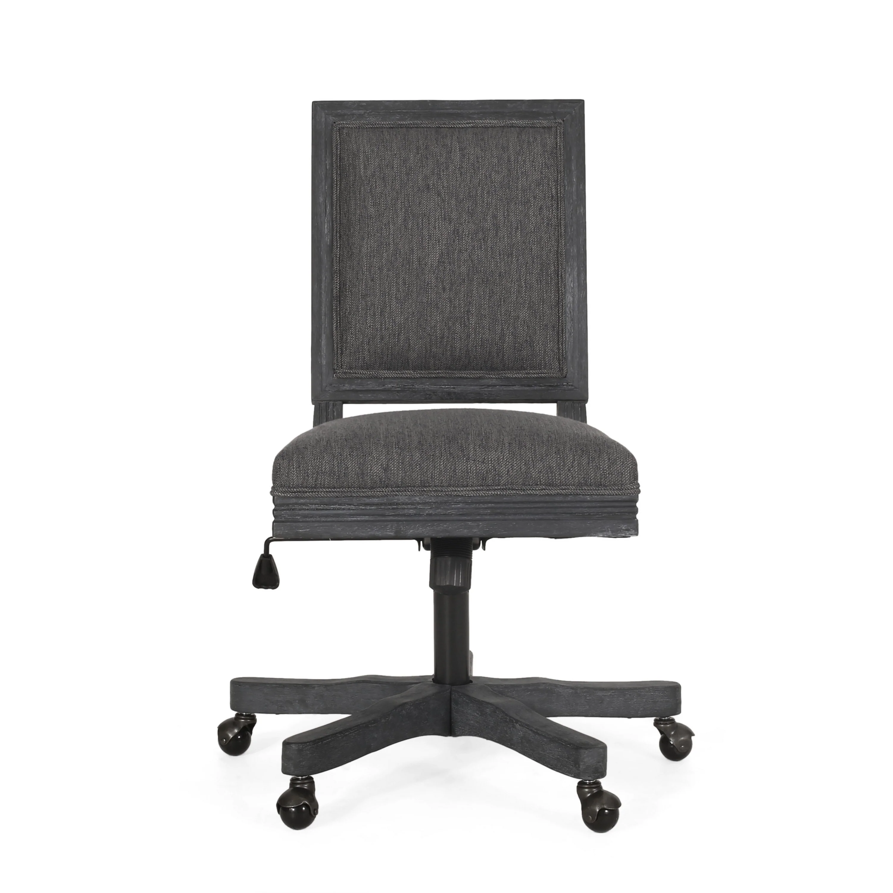 Lany Swivel Rolling Office Chair with Lift, Dark Gray, Casters