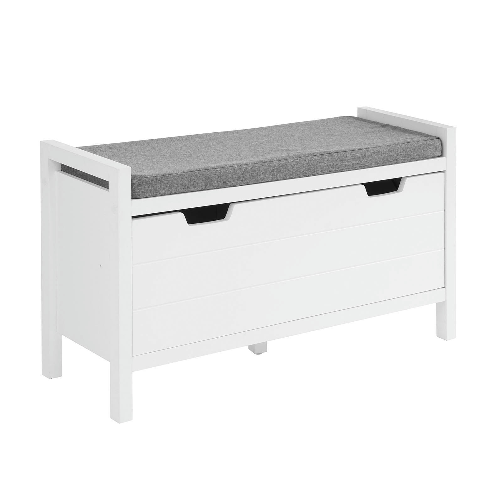- Banc de rangement effet bois blanc