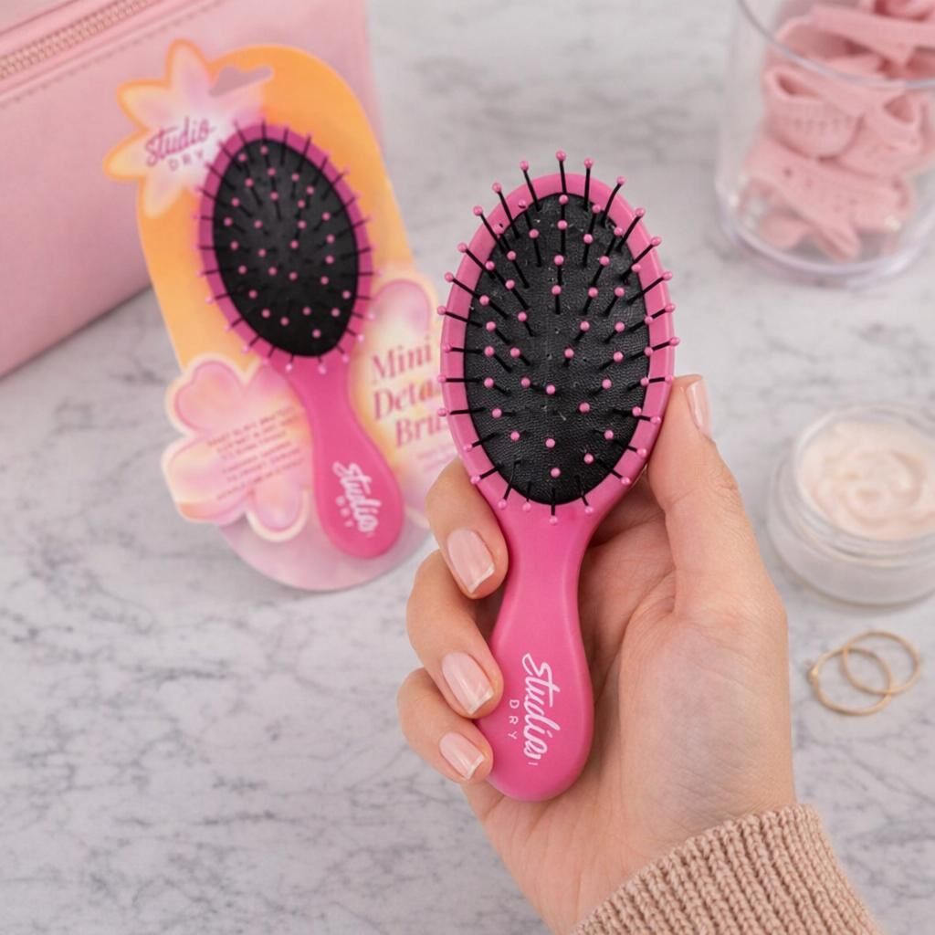 Danielle Creations Mini Detangle Hair Brush Travel Size Hot Pink