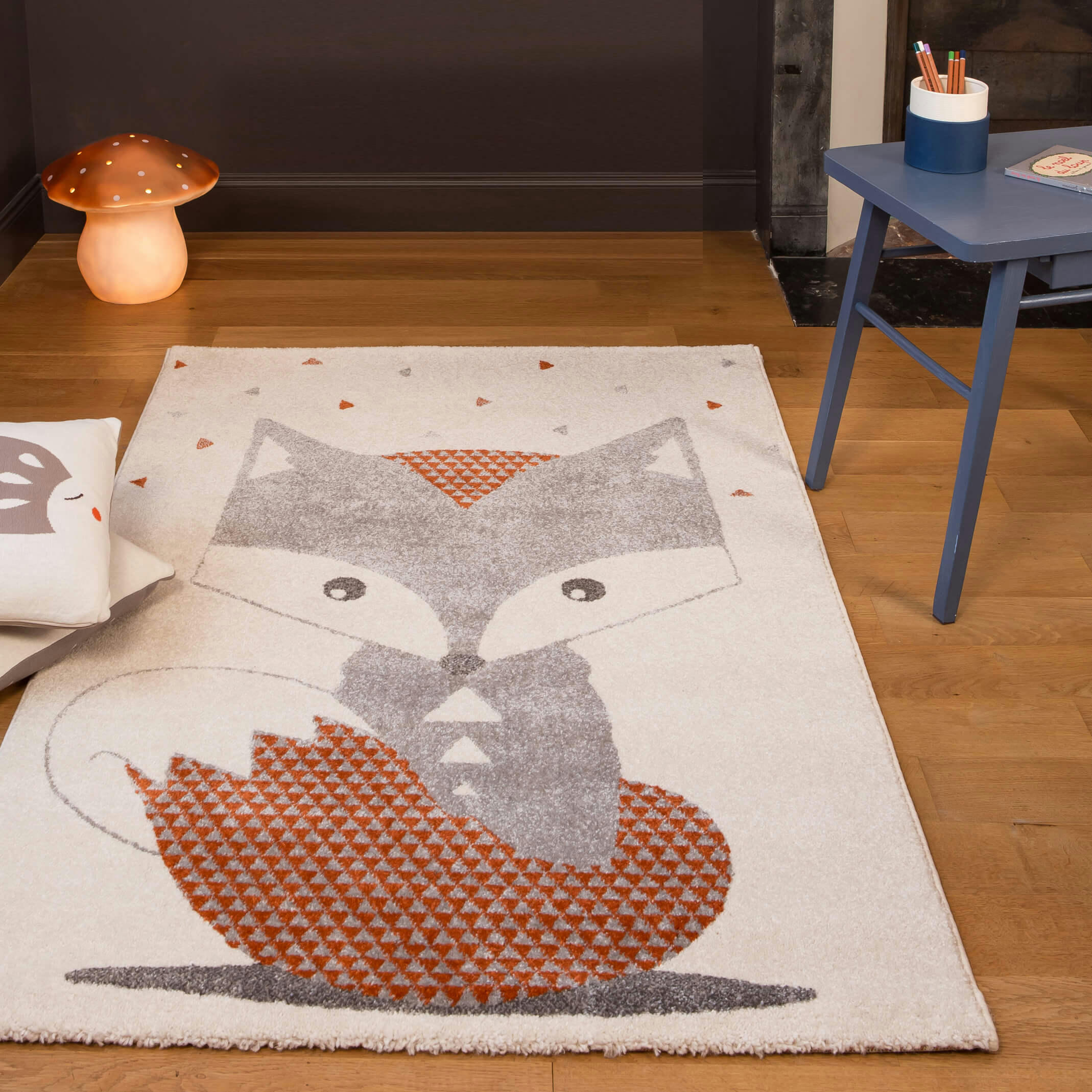 FOX - Tapis enfant petit renard scandinave 80x150, OEKO-TEX®