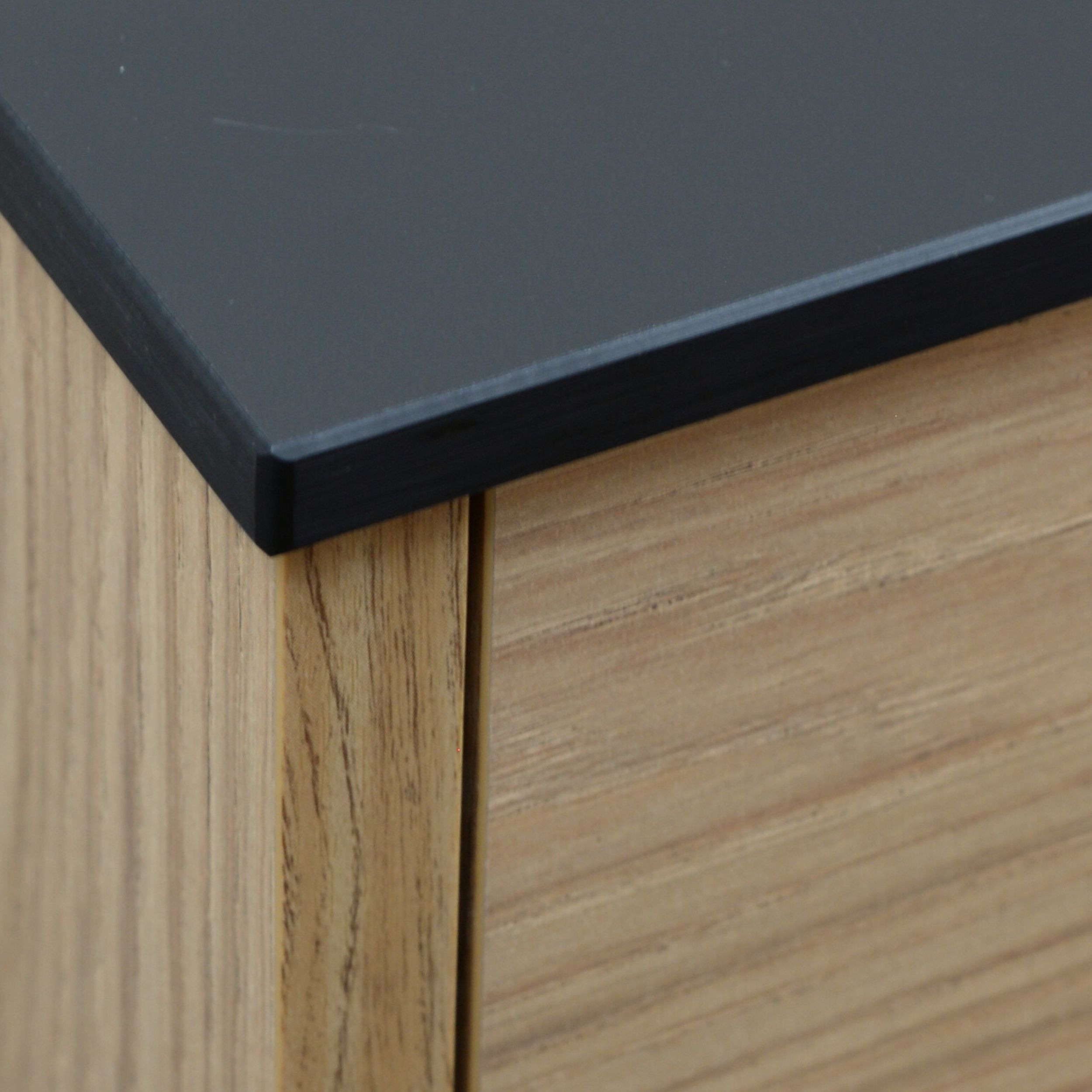 Blat łazienkowy HPL z otworami do szafki 50cm 50,5×45cm Black Mat 0190AF