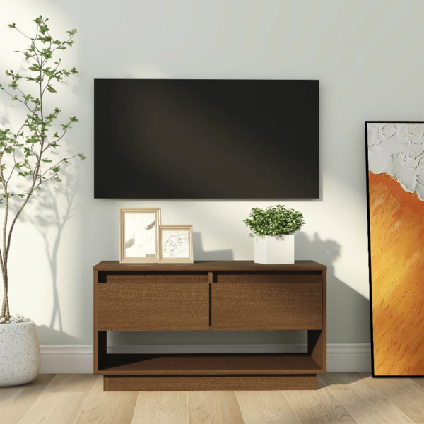 Szafka pod Telewizor Rtv Brąz Mat Szuflady Nowoczesny Salon 74x34x40cm