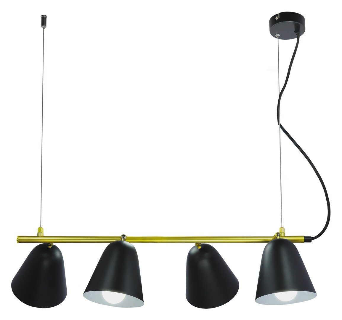 Lampa wisząca czarna Alder 4xE14x20W wym:128x63x63 Rabalux