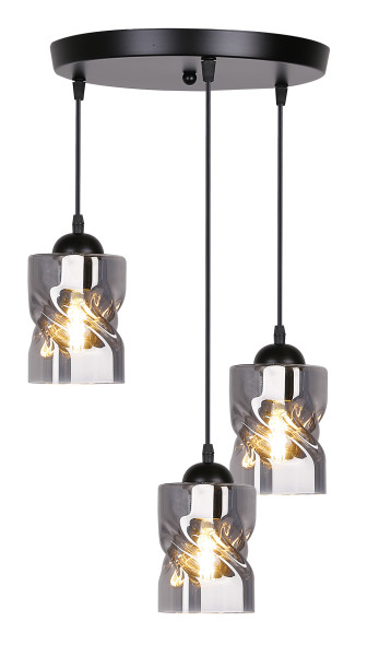 Lampa wisząca czarno-szara FELIS 3xE27x60W wym: 90x35x35 cm Candellux