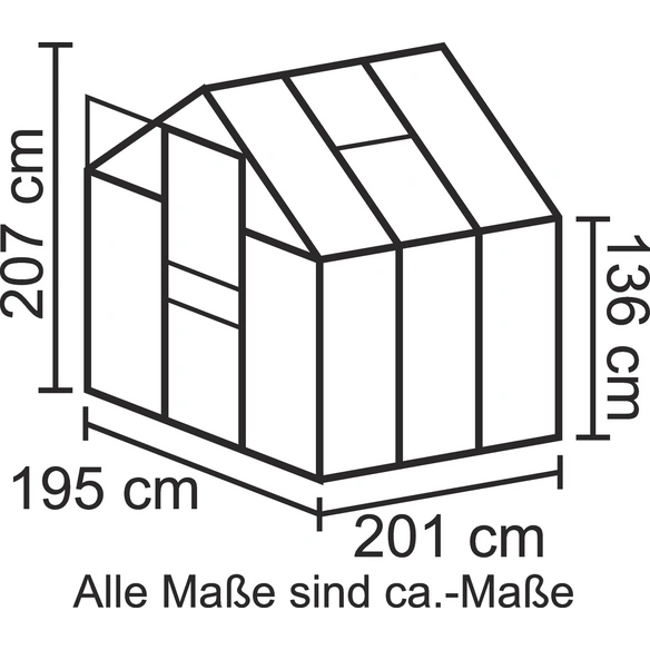 Gewächshaus »Apollo«, 3,8 m², Kunststoff/Aluminium, winterfest