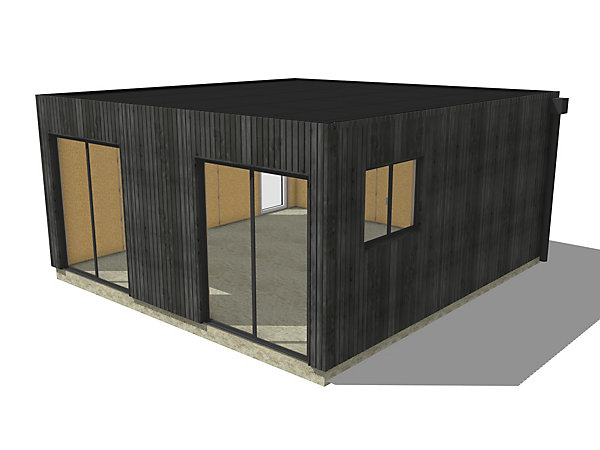 Bureau de jardin 4 saisons en bois 5,5 x 5,7 x 2,7 m / isolation RE2020