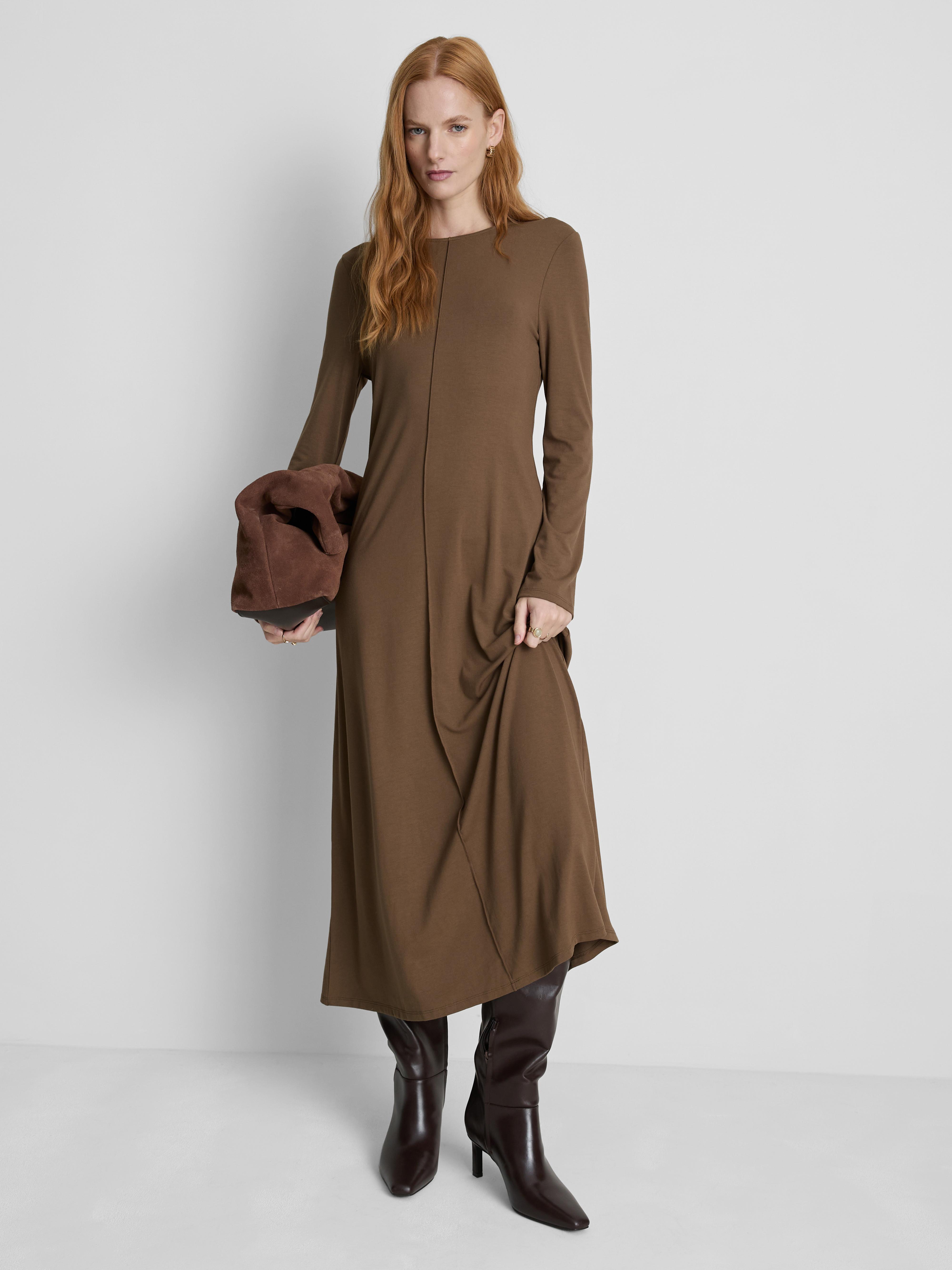 Paula Echevarría Vertical Seam Midi Dress