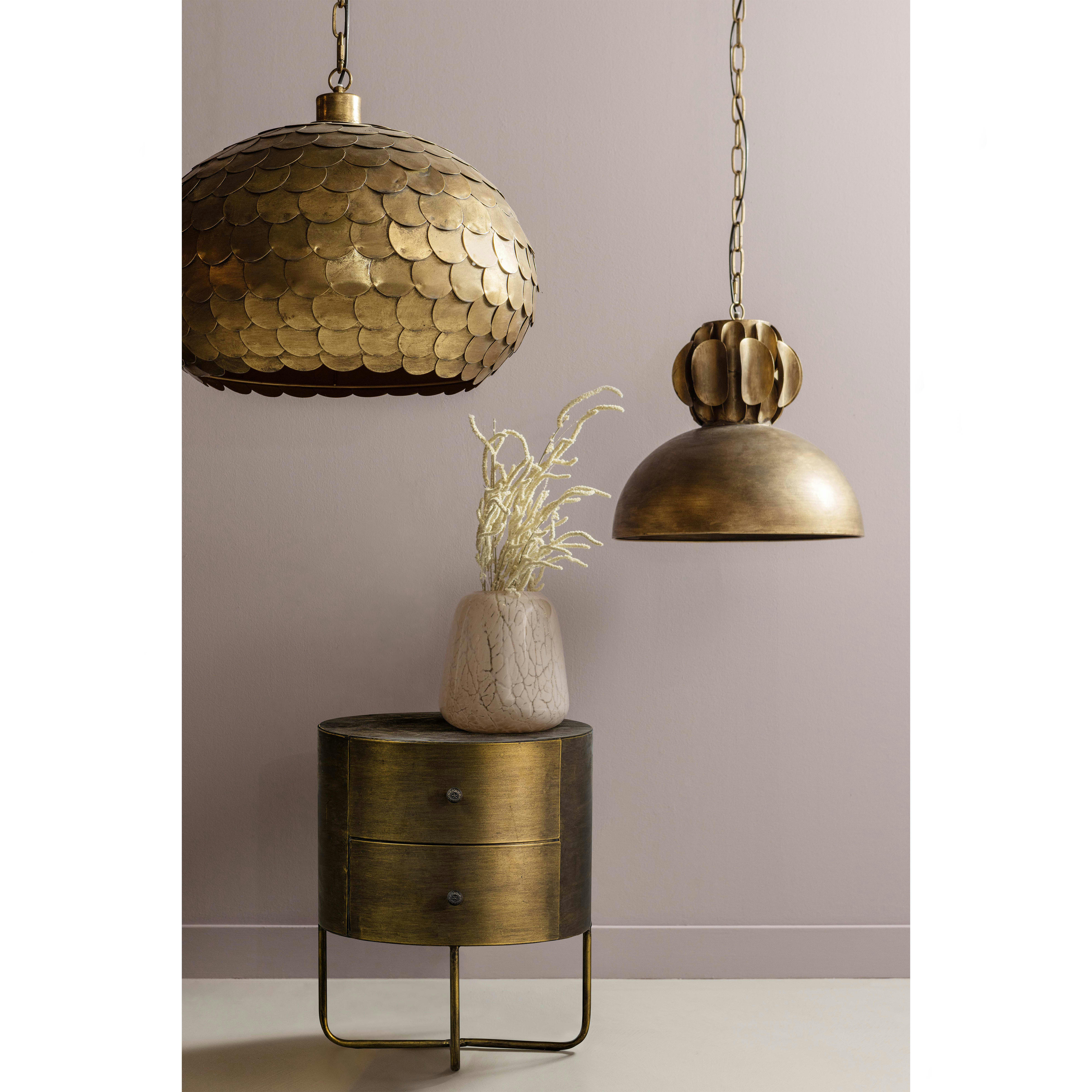 POLISHED - Lampe suspendue métal Antique Messing Doré