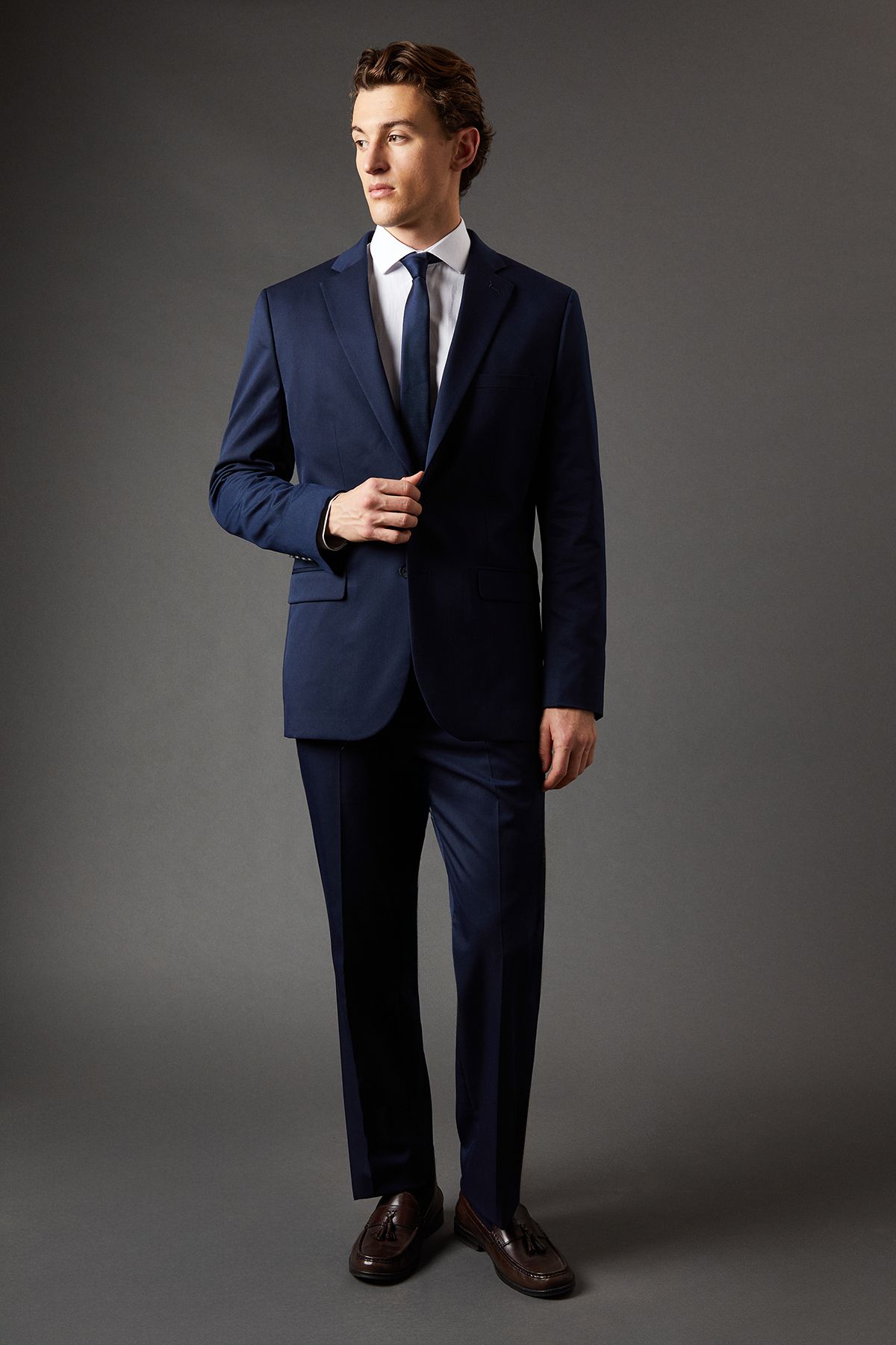 Burton Navy Regular Fit Suit Jacket