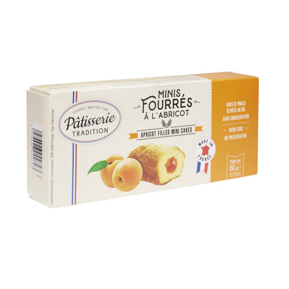 Minis gâteaux fourrés abricot x9 pâtisserie tradition 150g