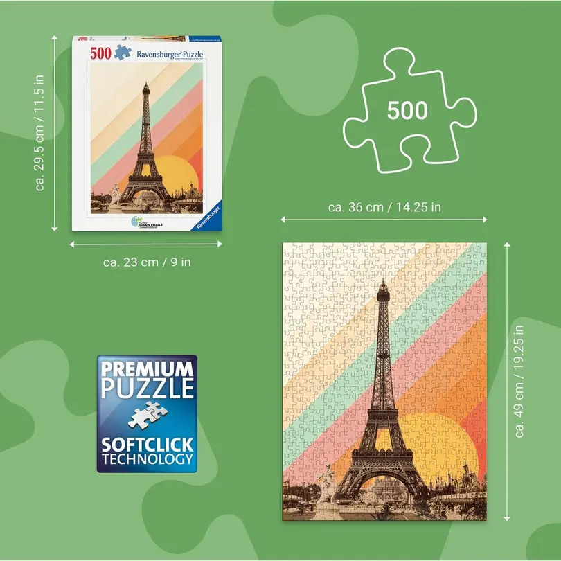 Puzzle 500er-Set Pariser Regenbogen