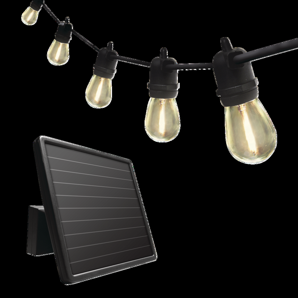 Sunforce 12 LED Bulbs Solar String Light, Black, 30-ft