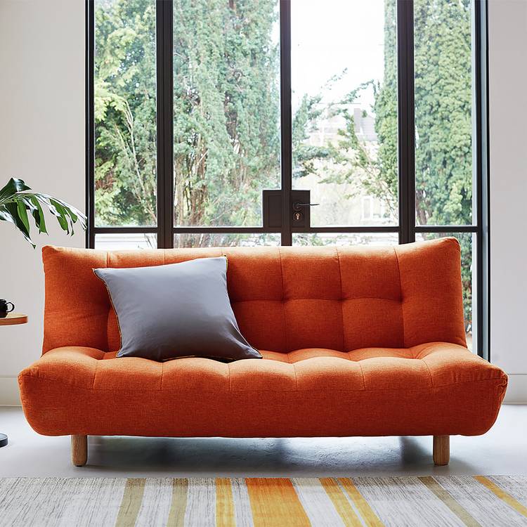 Habitat Kota 3 Seater Fabric Clic Clac Sofa Bed - Orange Red