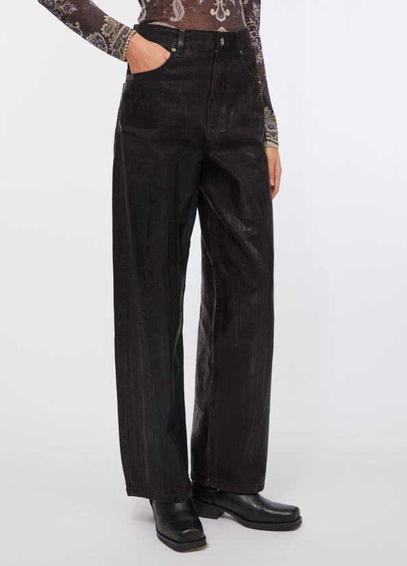 Jeans flare con spalmature