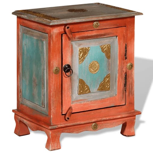 NNEVL Nightstand Solid Mango Wood Orange