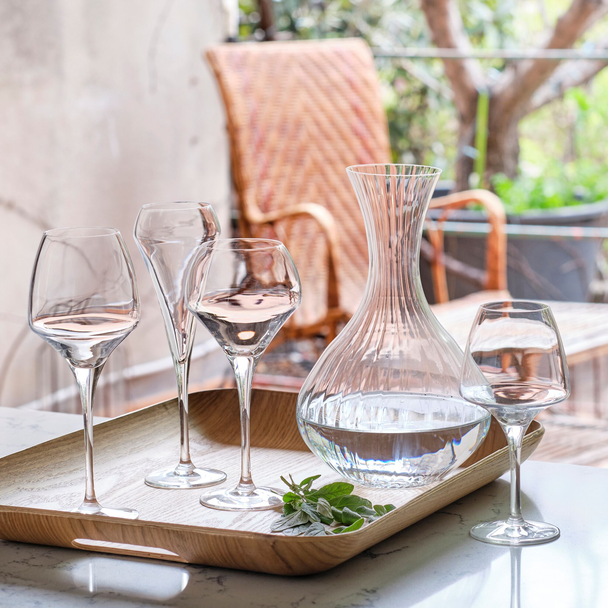 OPEN UP - Lot de 6 verres à pied en cristallin 40cl - transparent