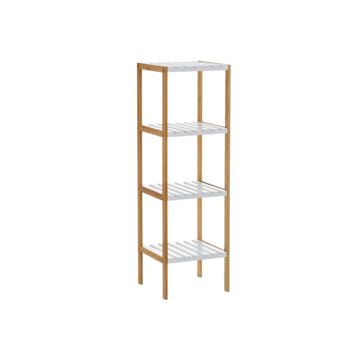 - Étagère salle de bain bambou blanc 4 étages - 34x33x110cm