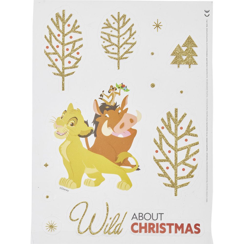 Sticker Disney Le Roi Lion adhésif repositionnable pour fenêtre et mur