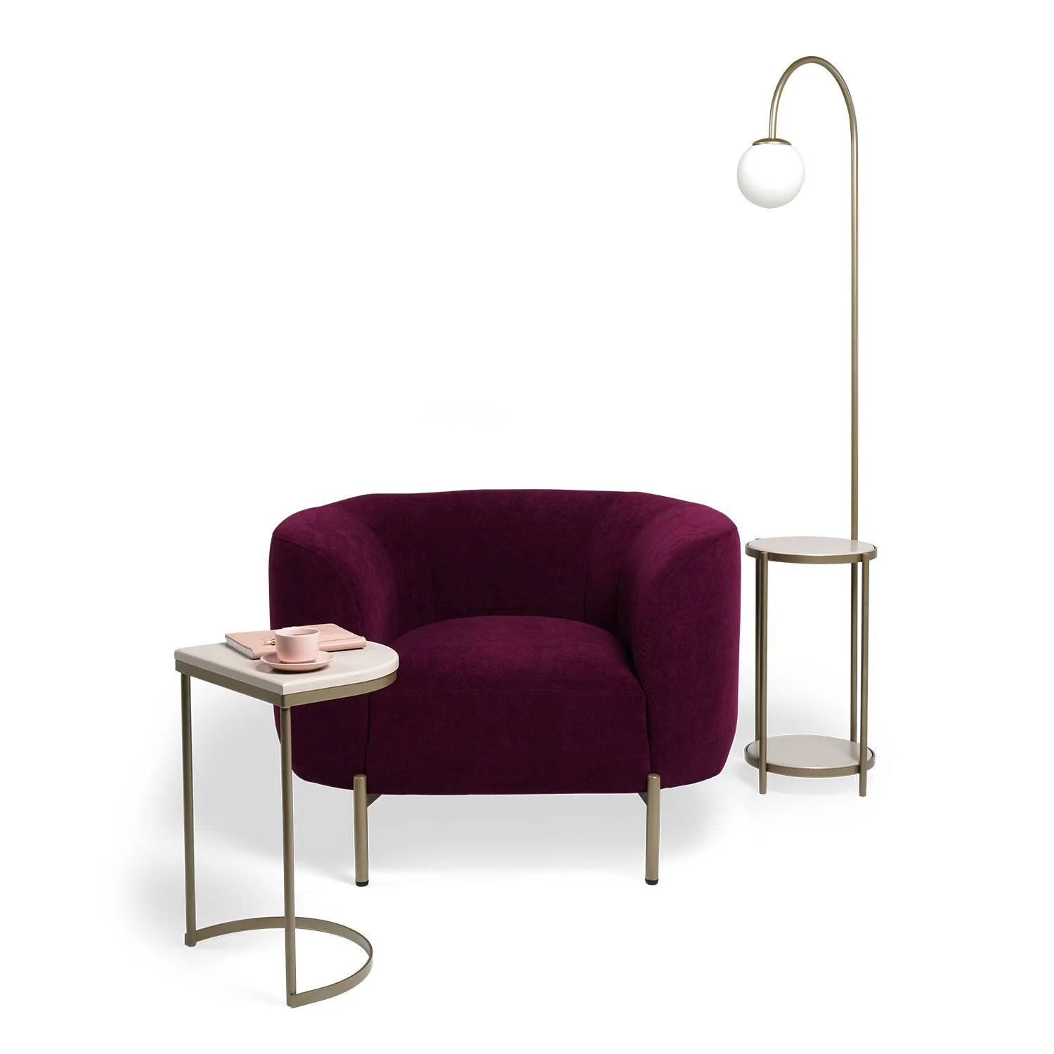 Fauteuil Macaroon velvet