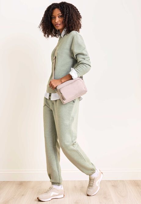 Womens Green Cotton Rich Cuffed Joggers