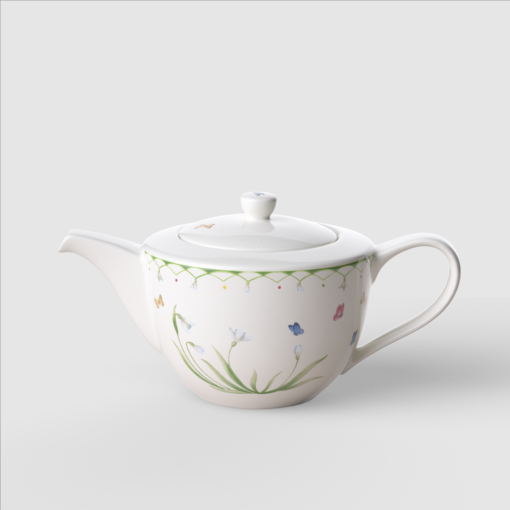 Colourful Spring Teapot - Green, 40.6 oz, Premium Porcelain
