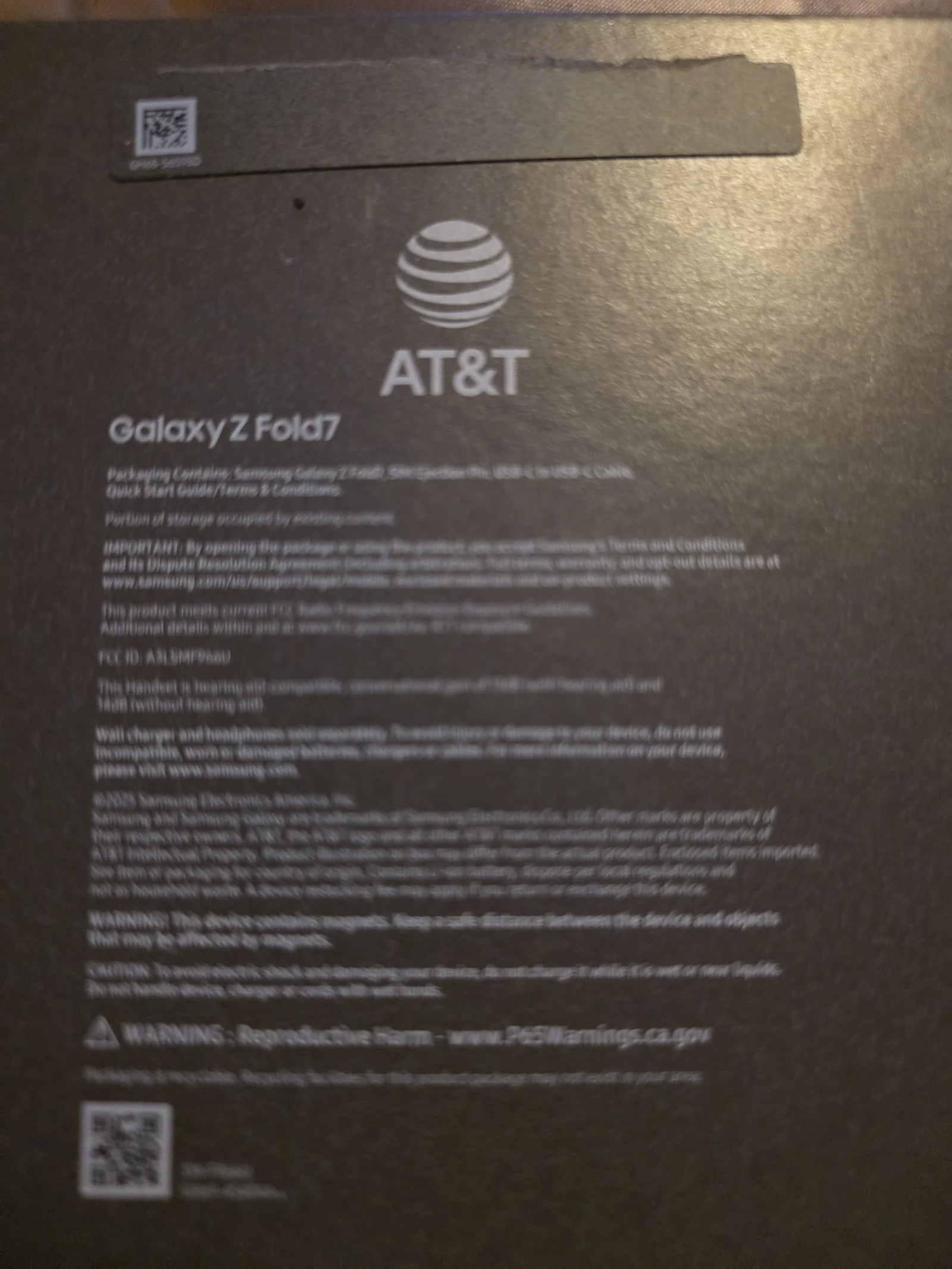 At&t Galaxy z fold 7 512 gb