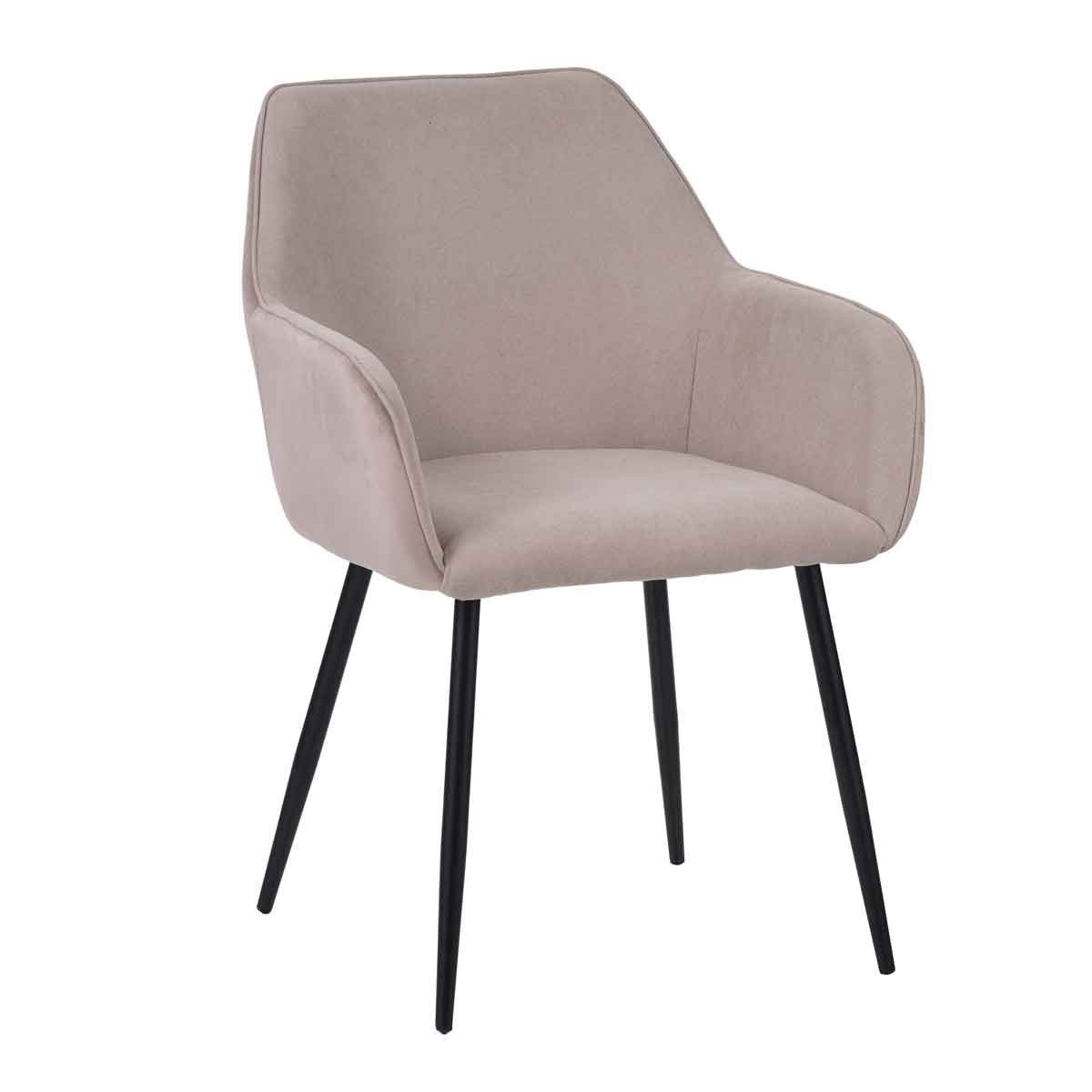 Cadeirão ALOR bege em veludo