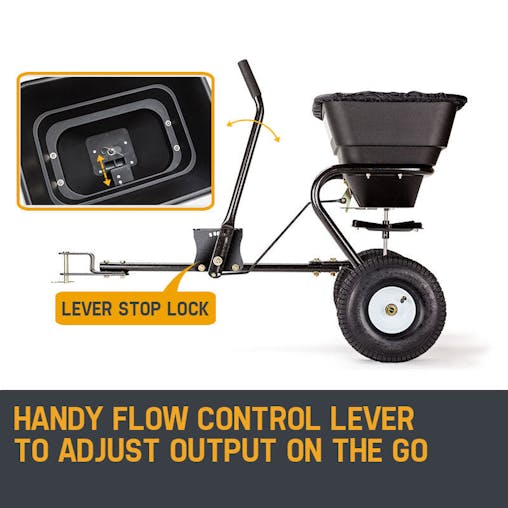NNEMB Tow Behind Broadcast Spreader 30kg 26L Seed Fertiliser Tow Rotary
