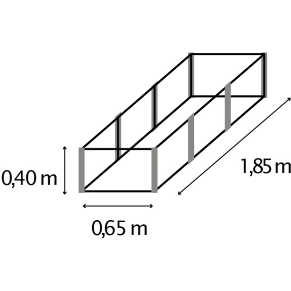Hochbeet »Meta In Out 401 S«, BxHxL: 184,68 x 40,3 x 64,67 cm, Zincalume®