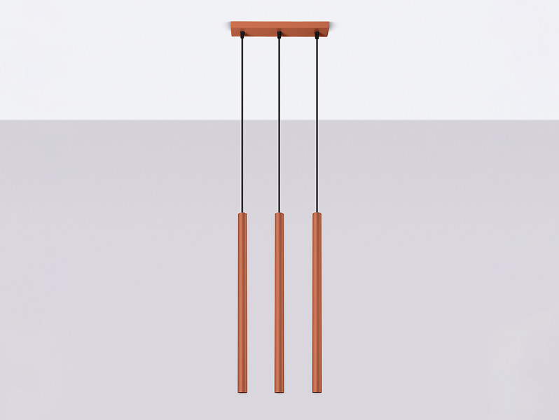 Lampa wisząca Pastelo 3-punktowa stalowa 94 cm czerwona