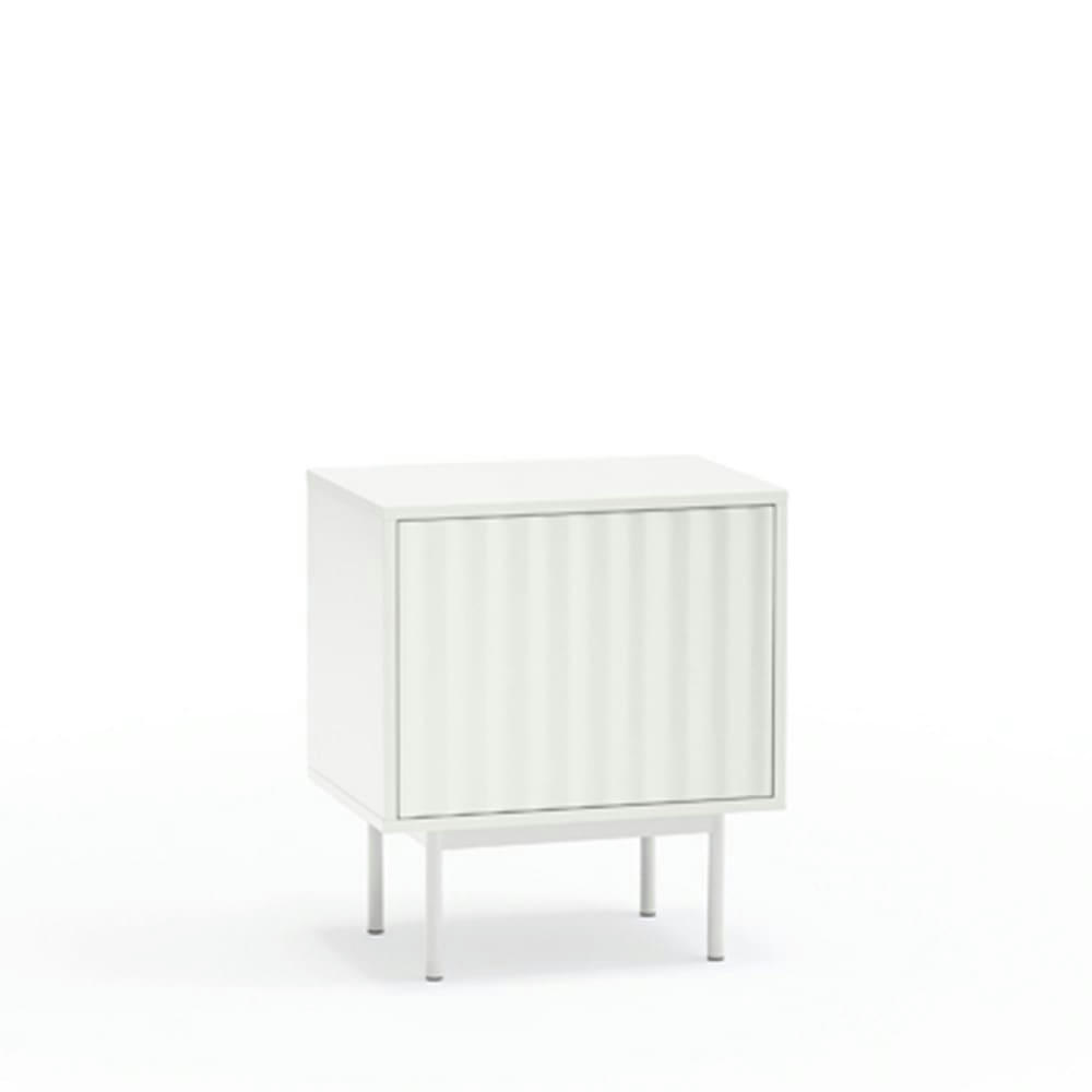 SIERRA - Table de chevet 1 porte 2 tiroirs en bois blanc