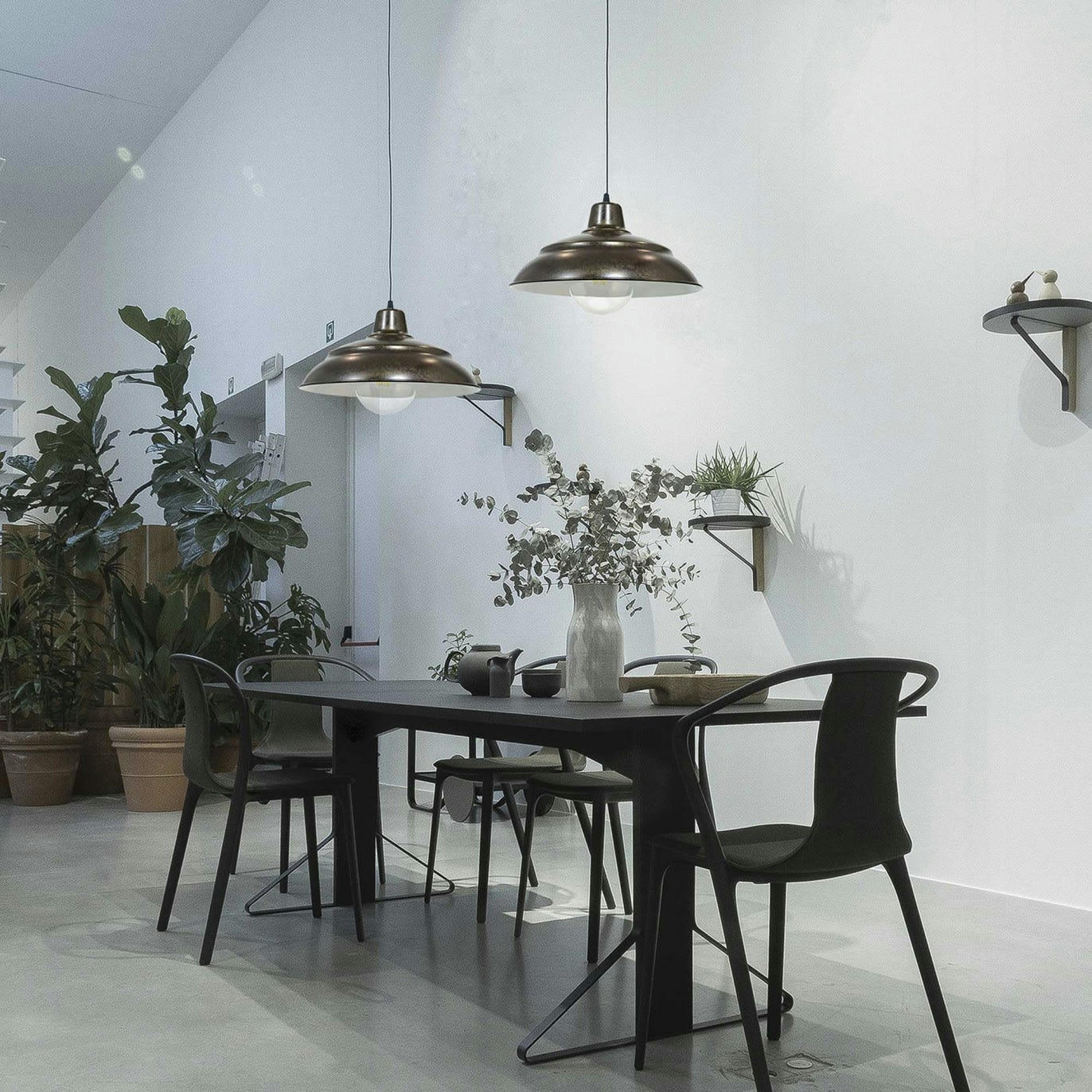 POLD - Suspension en métal gris anthracite patiné