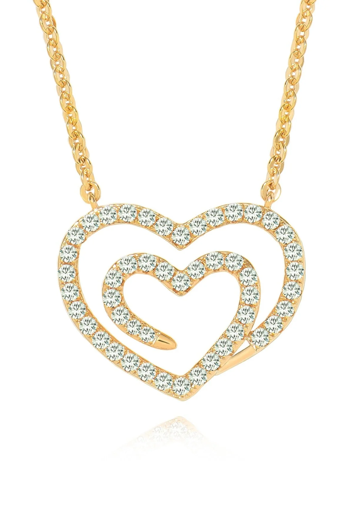 Gold Swirl Heart Pendant Necklace