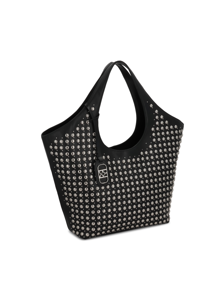 Elegant shoulder bag with silver rhinestones