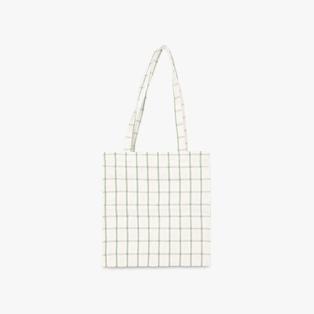 Saco de Algodão Xadrez Verde e Branco 35x38 RIA