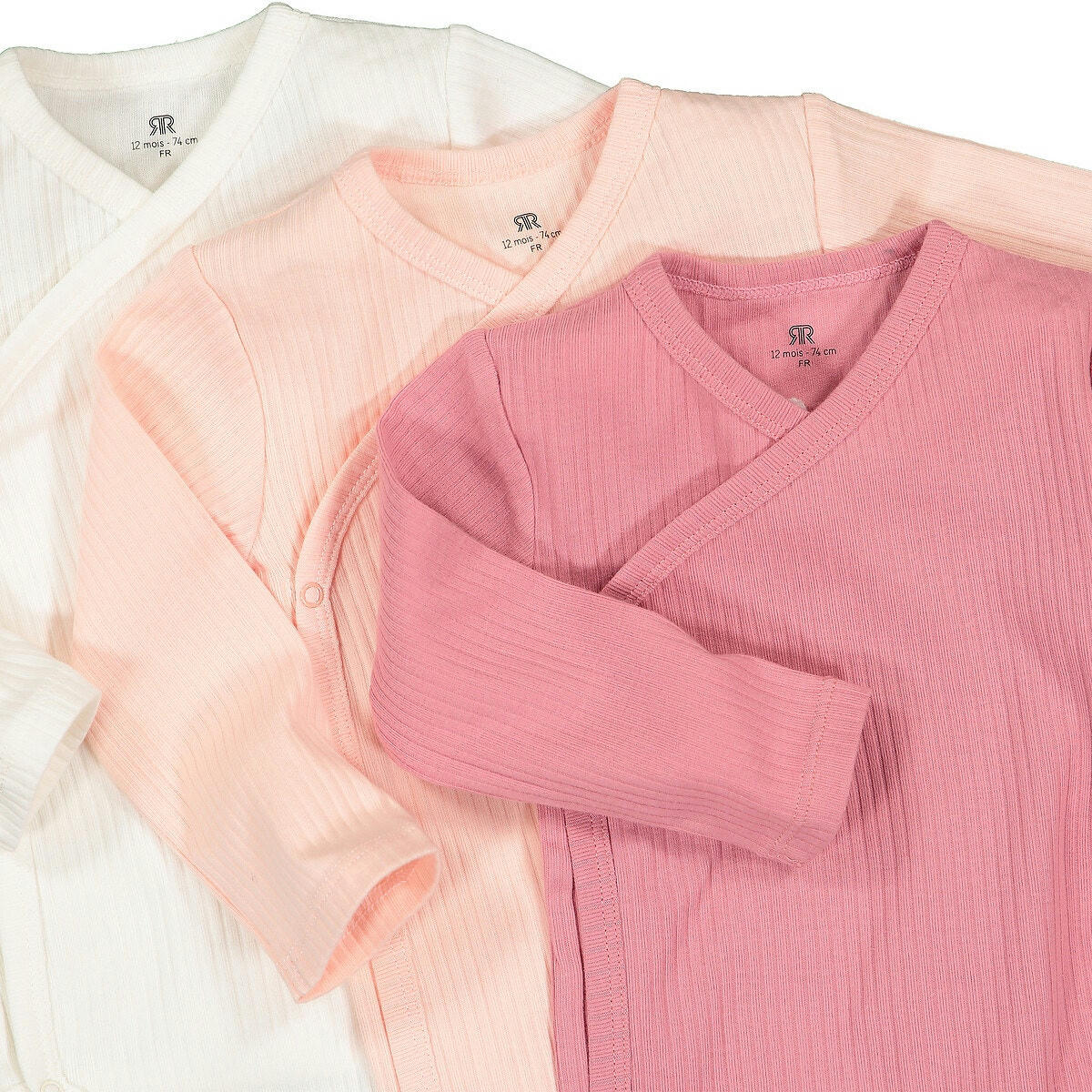 Lot de 3 bodies naissance en coton bio